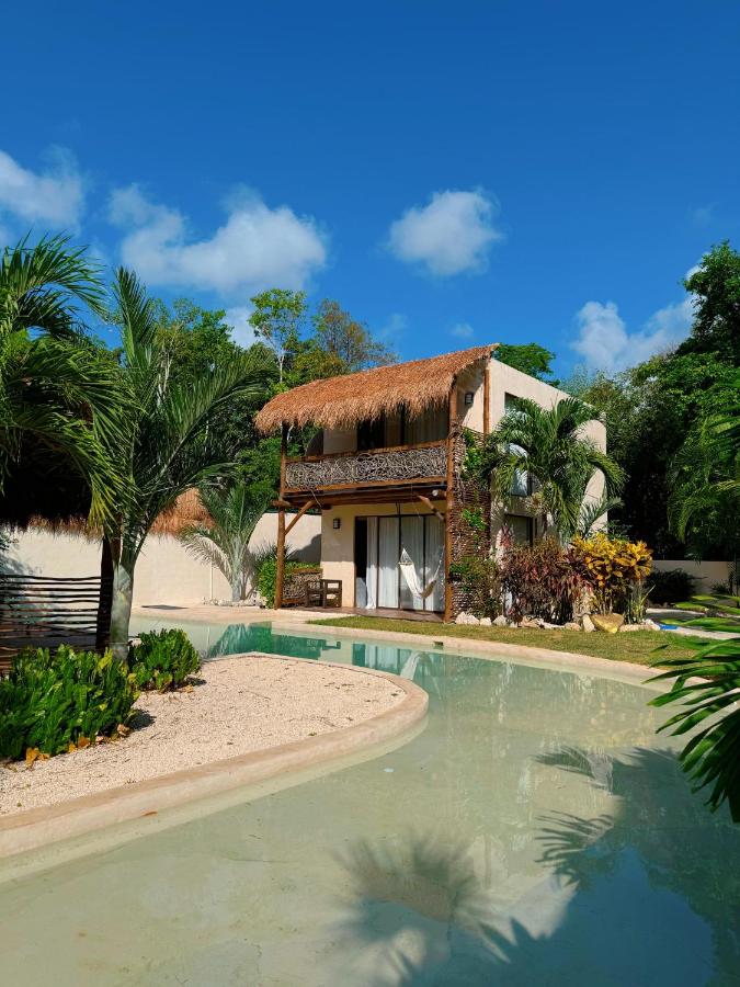 Palapa y áreas exteriores junto a la alberca de Villas Ahal, espacio para eventos privados